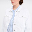 Veste courte en jean boutonn&eacute;e denim blanc femme grande taille