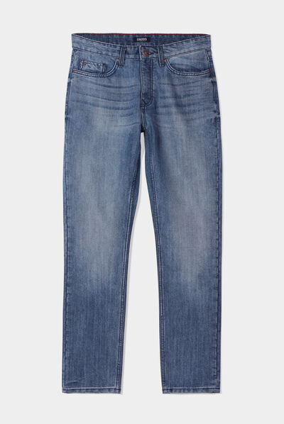 Jeans straight 5 poches Creeks denim bleach homme
