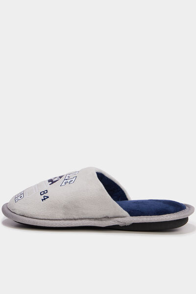 Chaussons mules effet velours gris clair gar&ccedil;on