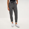 Pantalon jogging taille haute gris femme