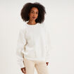 Sweat col rond oversize manches longues blanc femme