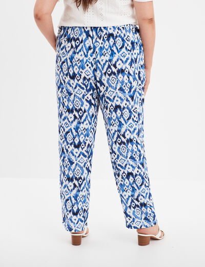 Pantalon fluide skinny ecru femme grande taille
