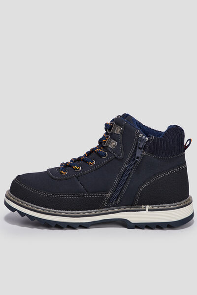 Bottines crantées Trappeur bleu marine garçon