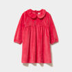 Robe effet velours paillettes rouge b&eacute;b&eacute; fille