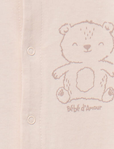 Dors-bien coton manches longues taupe b&eacute;b&eacute;