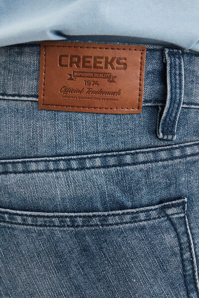 Jeans straight 5 poches Creeks denim bleach homme