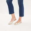 Ballerines slingback bouts carrés jaune or femme
