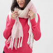 Écharpe à franges rose clair femme