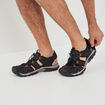 Sandales à scratch et lacets élastiqués marron homme