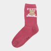 Lot 5 paires chaussettes m&eacute;lange coton bordeaux fille