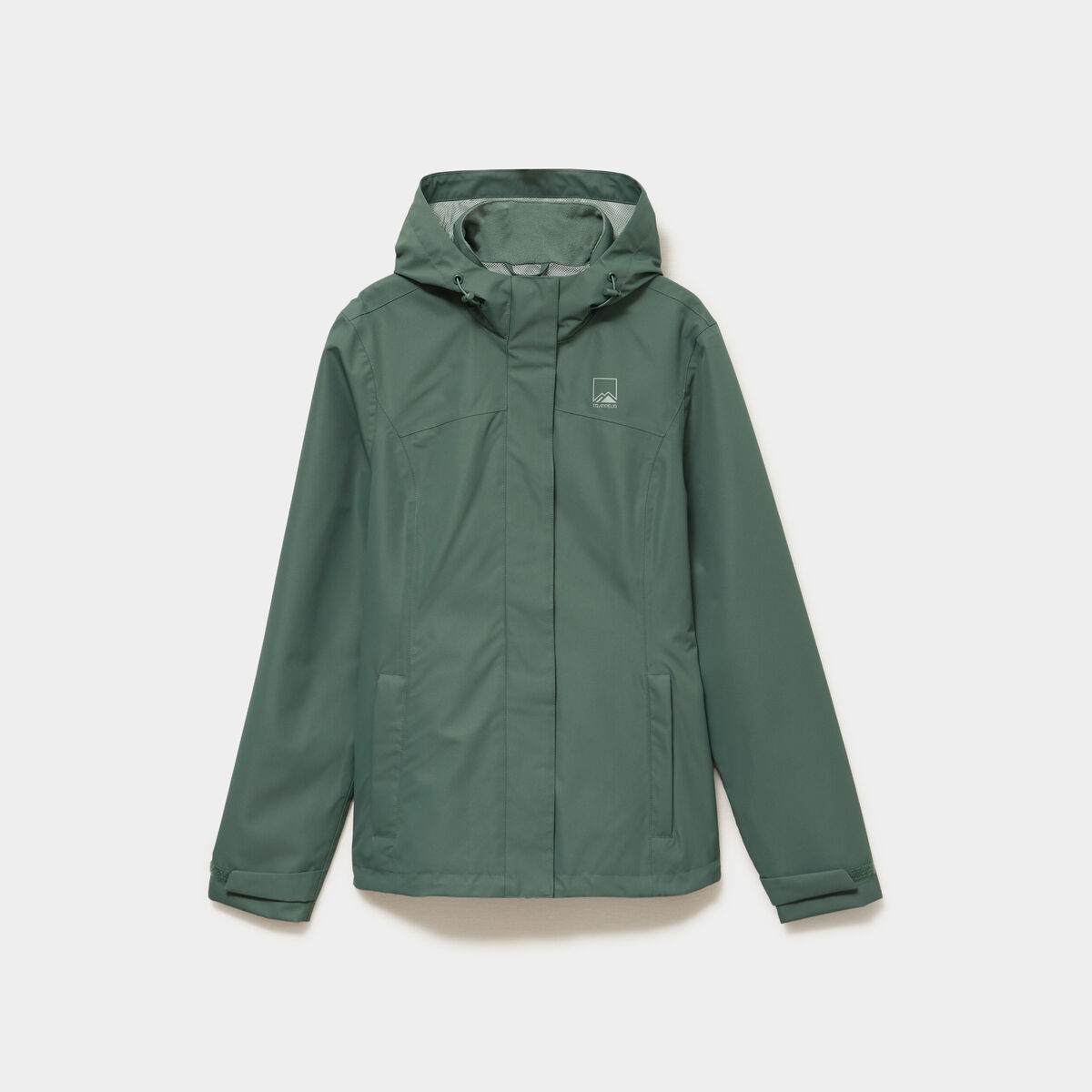 Coupe-vent imperm&eacute;able &agrave; capuche vert kaki femme