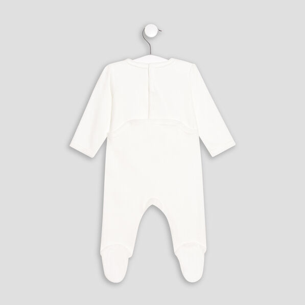 dors bien velours manches longues ivoire bebe Dors-bien velours manches longues ivoire bébé