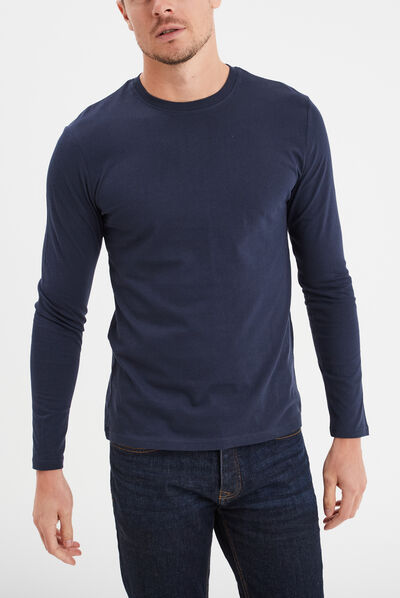 T-shirt manches longues bleu marine homme