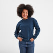 Sweat col rond manches longues bleu marine femme