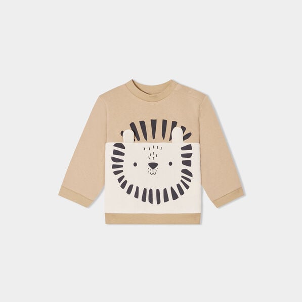 sweat col rond manches longues coton gris fonce bebeg Sweat col rond manches longues coton gris foncé bébé garçon