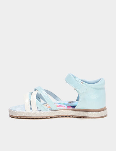 Sandales multibrides Reine des neiges bleu fille