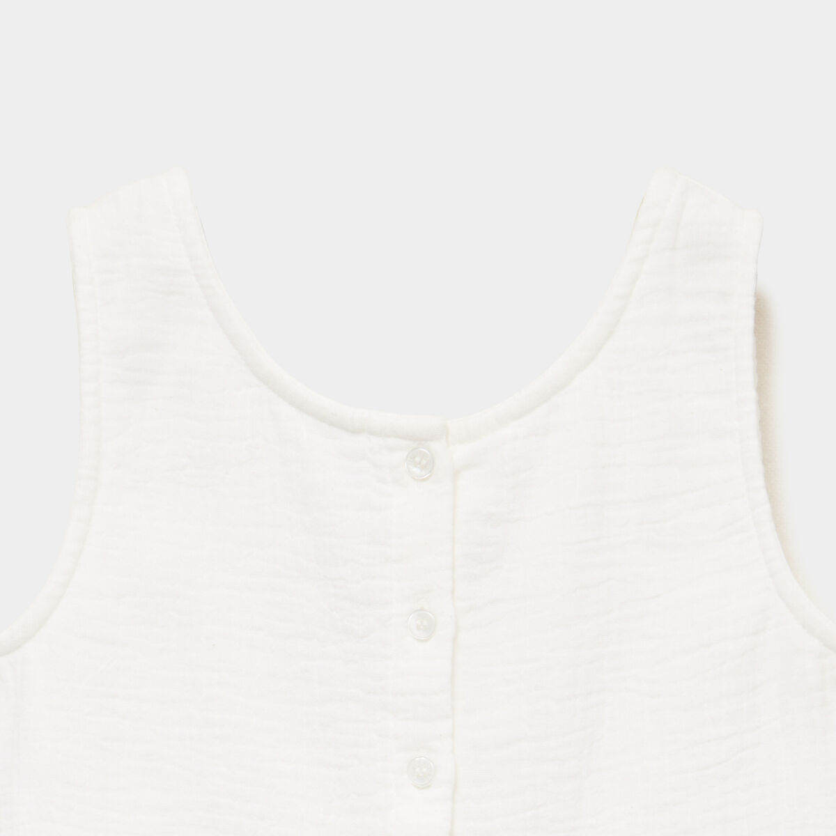 Blouse sans manches brod&eacute;e &agrave; volants ivoire fille