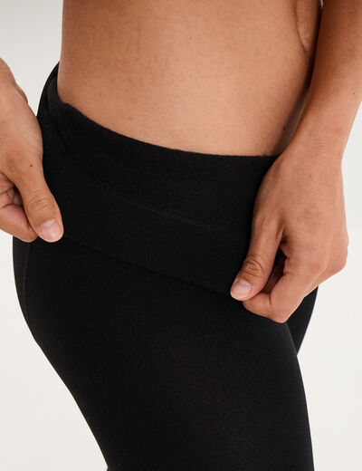 Leggings doubl&eacute; polaire noir femme