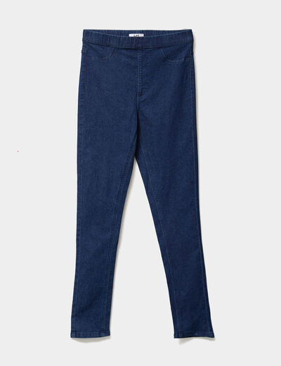 Jegging taille haute denim brut femme