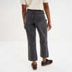 Jeans droit 7/8ème coton denim gris femme