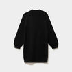 Robe pull courte col montant avec strass noir fille