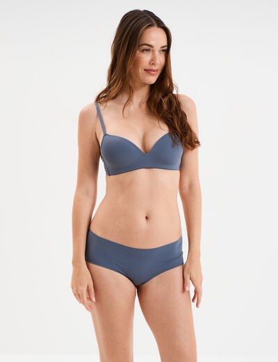 Shorty microfibre sans coutures bleu gris femme
