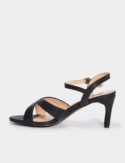 Sandales à talons 7 cm noir femme
