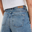 Bermuda short droit en jean coton denim double stone femme
