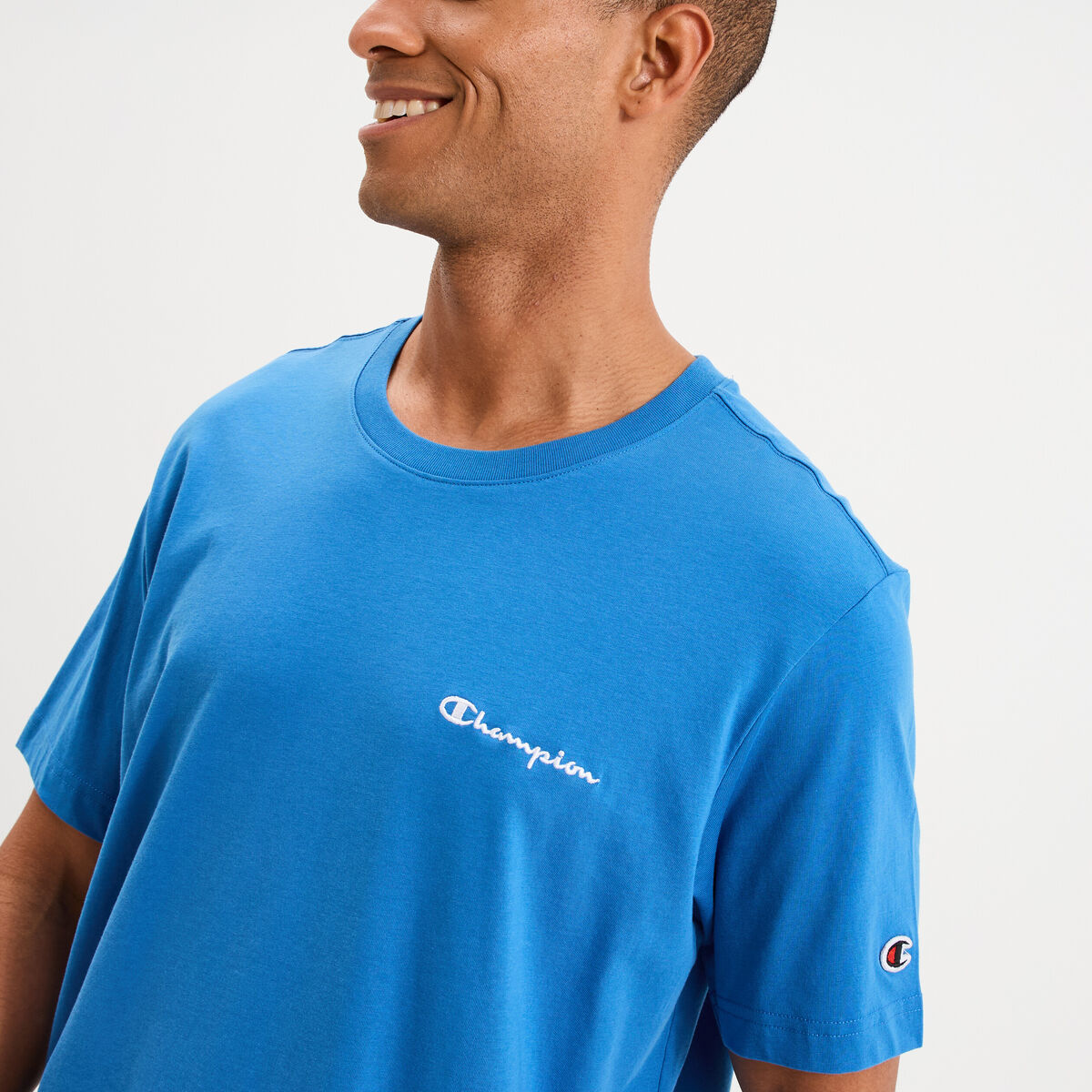 T-shirt &agrave; manches courtes coton Champion bleu homme