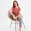 Ensemble pyjama col rond 2 pièces fluide gris femme