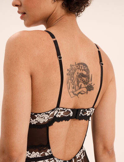 Body en dentelle noir femme