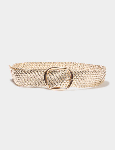 Ceinture tressée couleur or femme