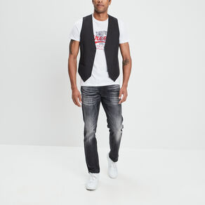 Jeans regular denim gris fonce homme