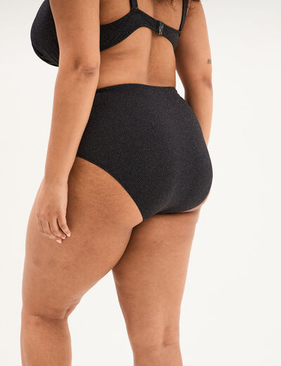 Bas de maillot de bain culotte haute noir femme grande taille
