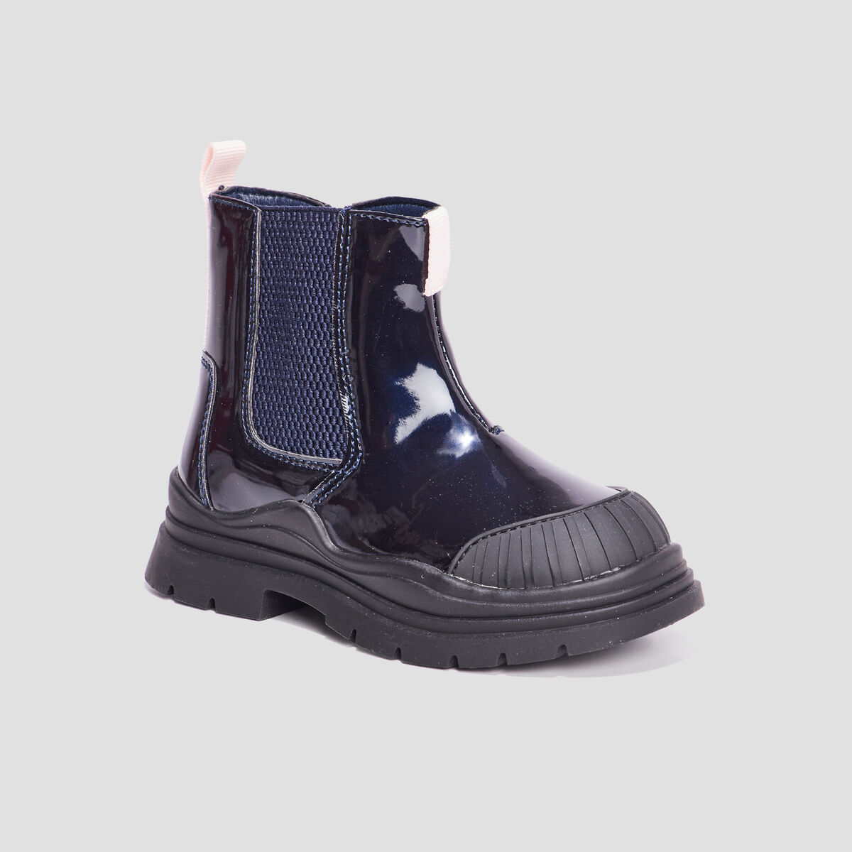 Bottines vernies à semelle épaisse noir fille