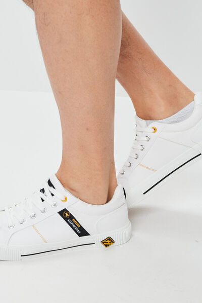 Tennis à lacets blanc homme