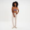 T-shirt manches courtes coton beige femme
