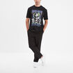 T-shirt col rond coton Batman Joker noir homme