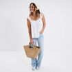 Blouse bretelles à volants coton blanc femme