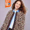 Veste sherpa doubl&eacute;e boutonn&eacute;e beige clair femme