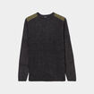 Pull col rond manches longues Liberto vert kaki homme
