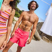 Short de bain droit taille &eacute;lastiqu&eacute;e rose fluo homme