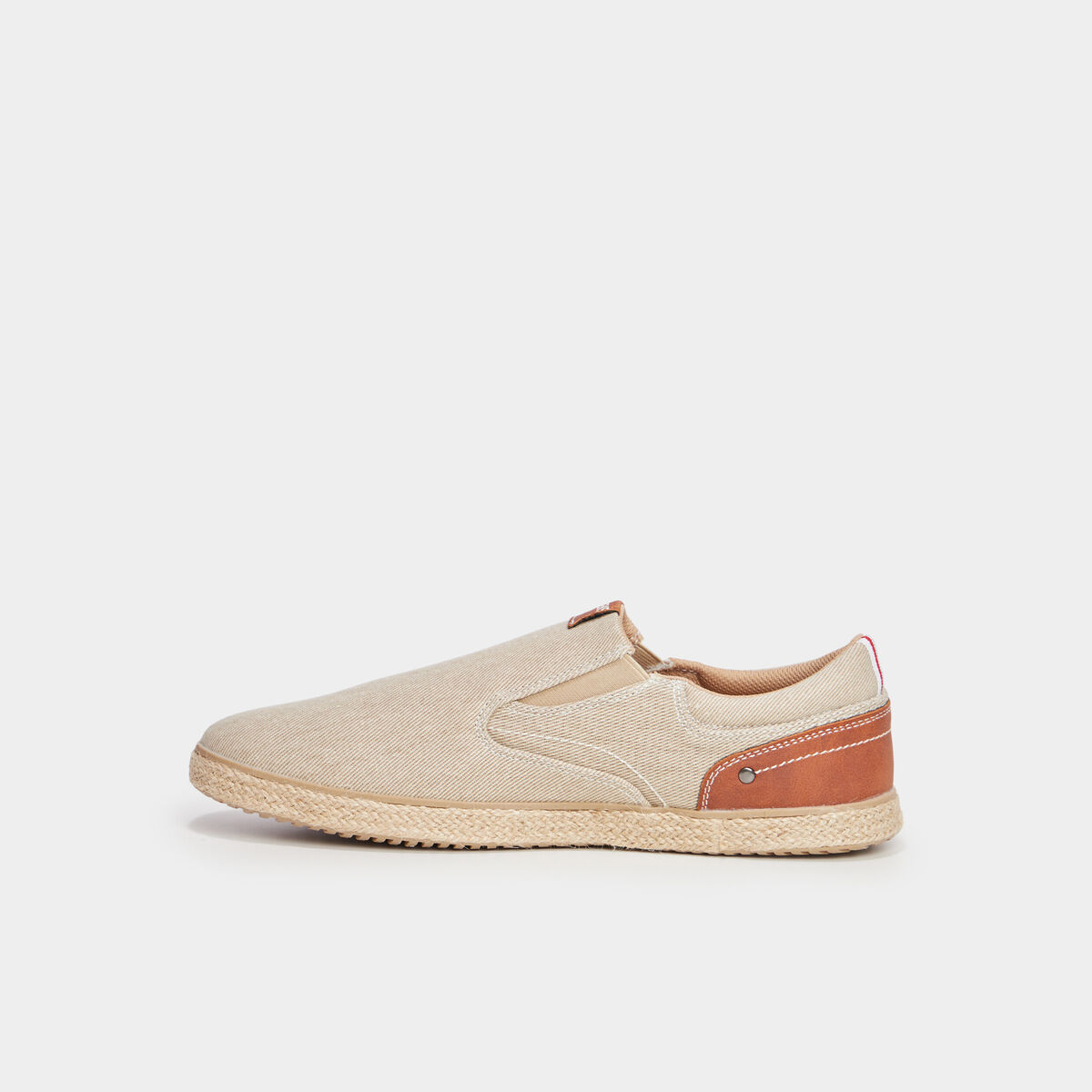 Slip-on confort toile effet espadrille sable homme
