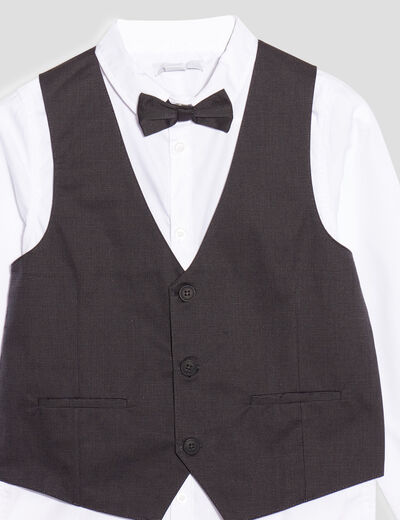 Ensemble 3 pièces chemise et veston blanc garçon