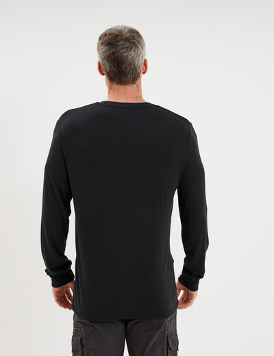 T-shirt chaud technique manches longues noir homme