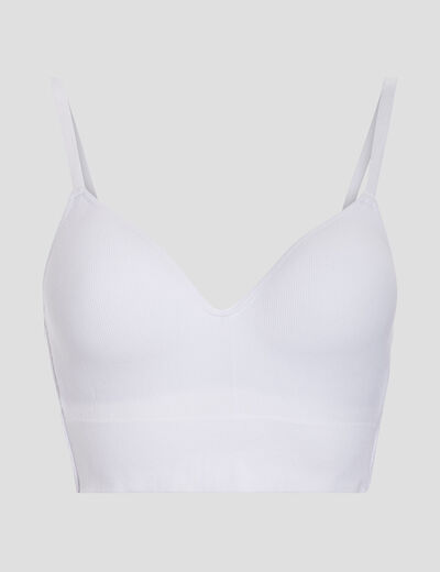 Brassière microfibre à coque blanc femme