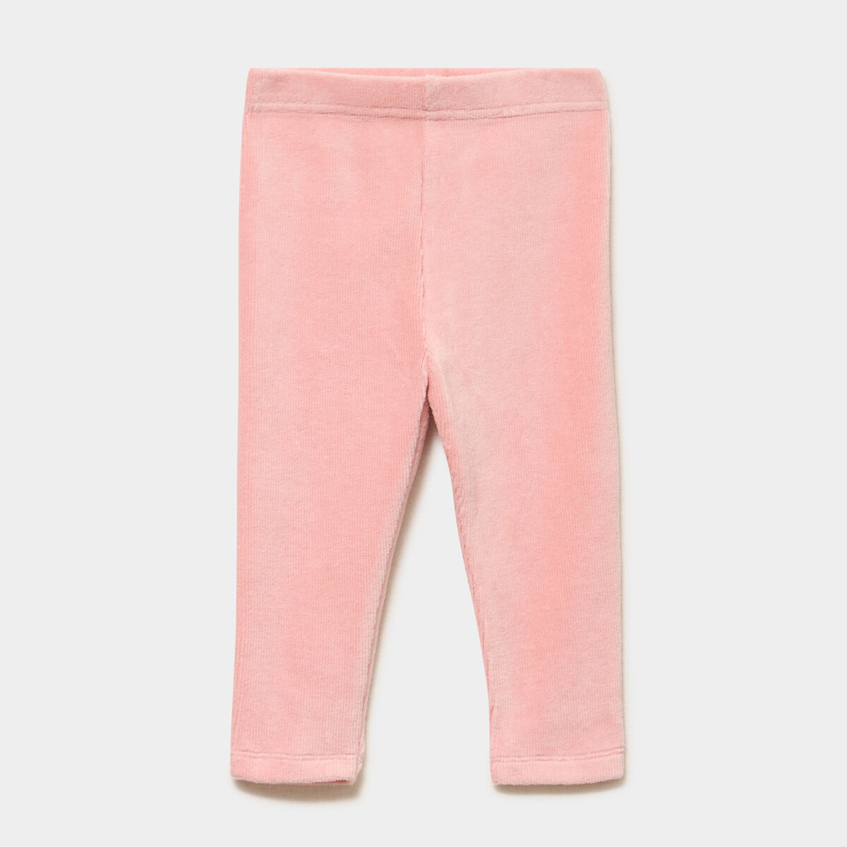 Legging effet velours c&ocirc;tel&eacute; rose poudr&eacute;e b&eacute;b&eacute; fille