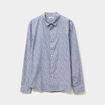 Chemise droite imprimée manches longues bleu homme