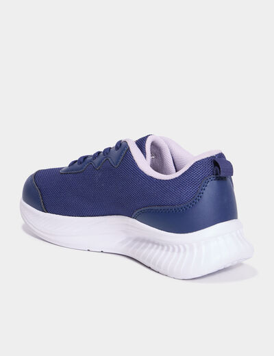Baskets running à lacets bleu marine fille