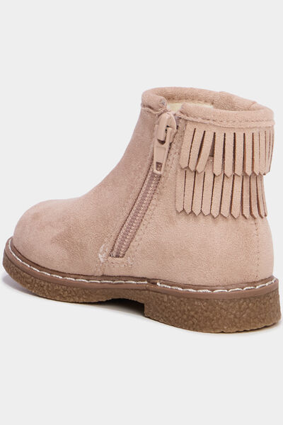 Boots fourr&eacute;es &agrave; franges ivoire b&eacute;b&eacute; fille